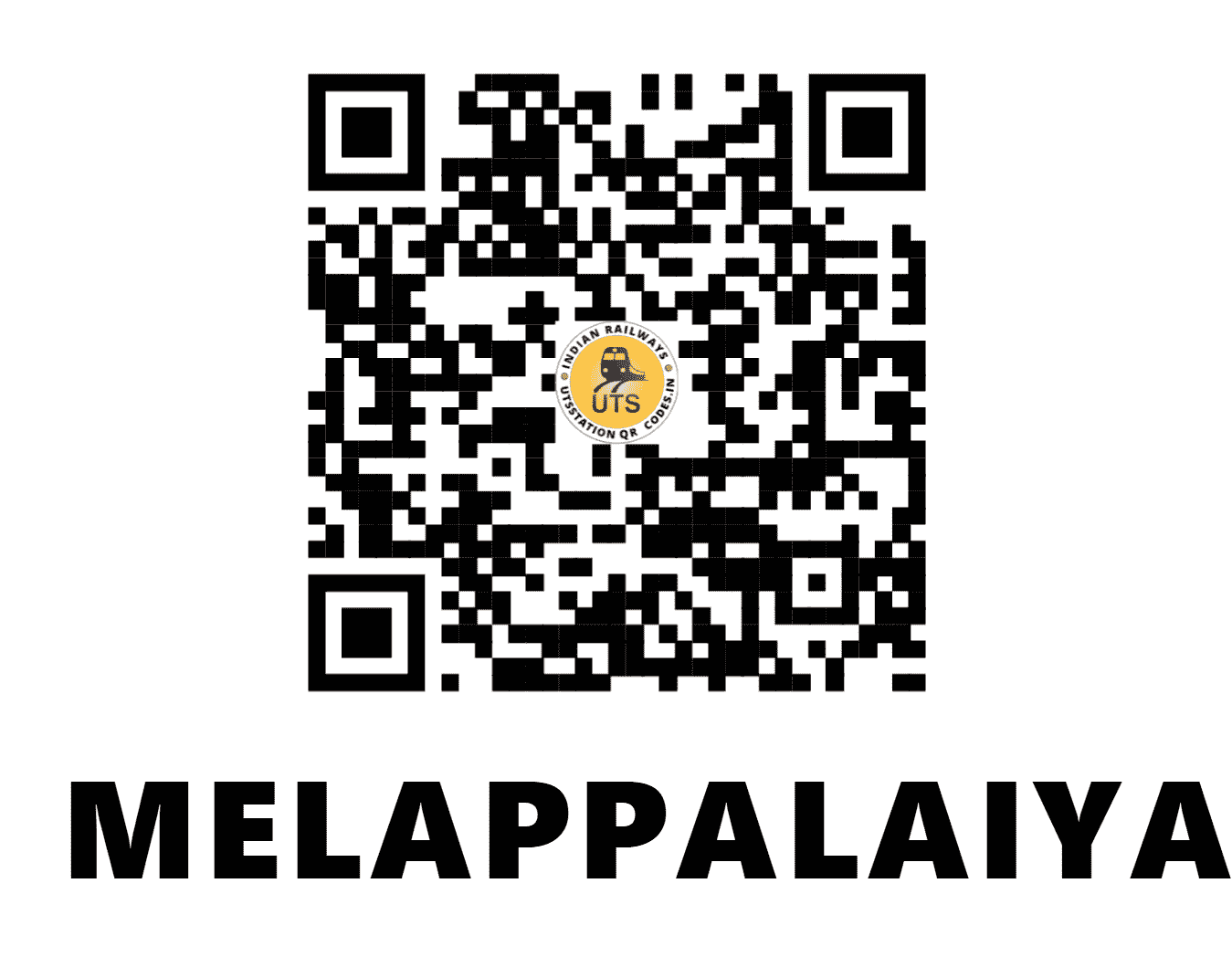 UTS QR Code for MELAPPALAIYAM - MP (SR - TAMIL NADU)